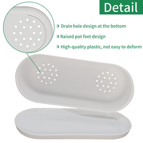 SORANGEUN white oval planter close-up highlighting durable lightweight plastic.