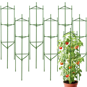SORANGEUN tomato cage 48in triangle structure offers stable support for tall tomato plants.