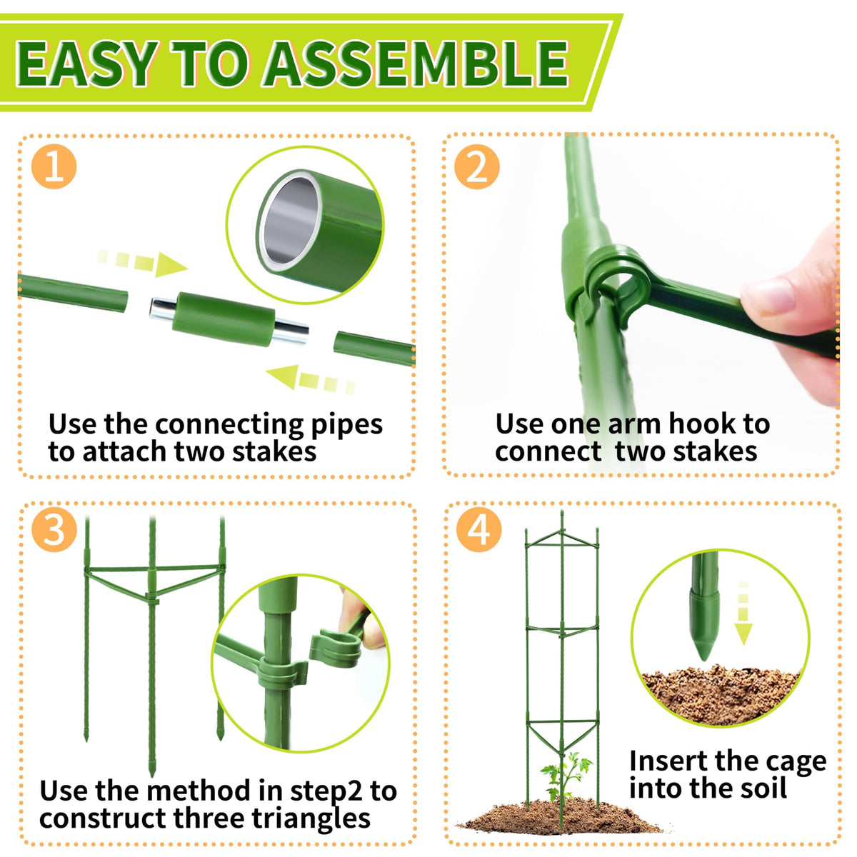 SORANGEUN triangle design offers stable, wind-resistant support for climbing plants.