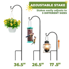 Sorbus Shepherd's Hooks in black durable steel add elegant, weather-resistant support.