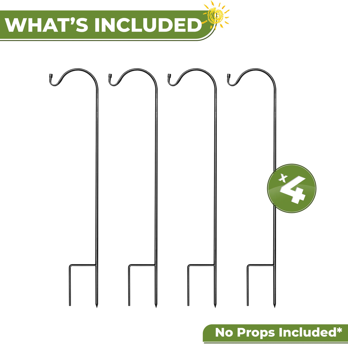 Sorbus Shepherd's Hooks include stakes for quick, stable outdoor installation.