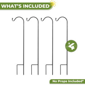 Sorbus Shepherd's Hooks include stakes for quick, stable outdoor installation.