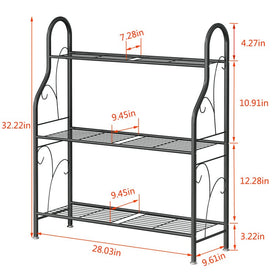 SORCEDAS three-tier shelf full capacity holding multiple plants