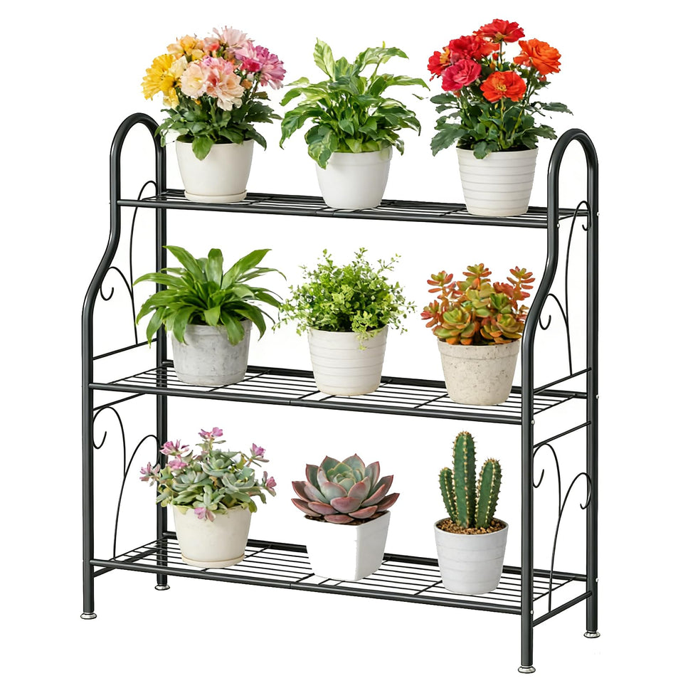 SORCEDAS 3-tier plant stand folding for versatile indoor and outdoor display