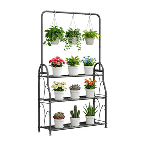 SORCEDAS plant stand with top hanging feature for vibrant indoor and outdoor displays.