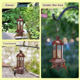 Sorflife bird feeder with 5.06 lb capacity reduces refills.