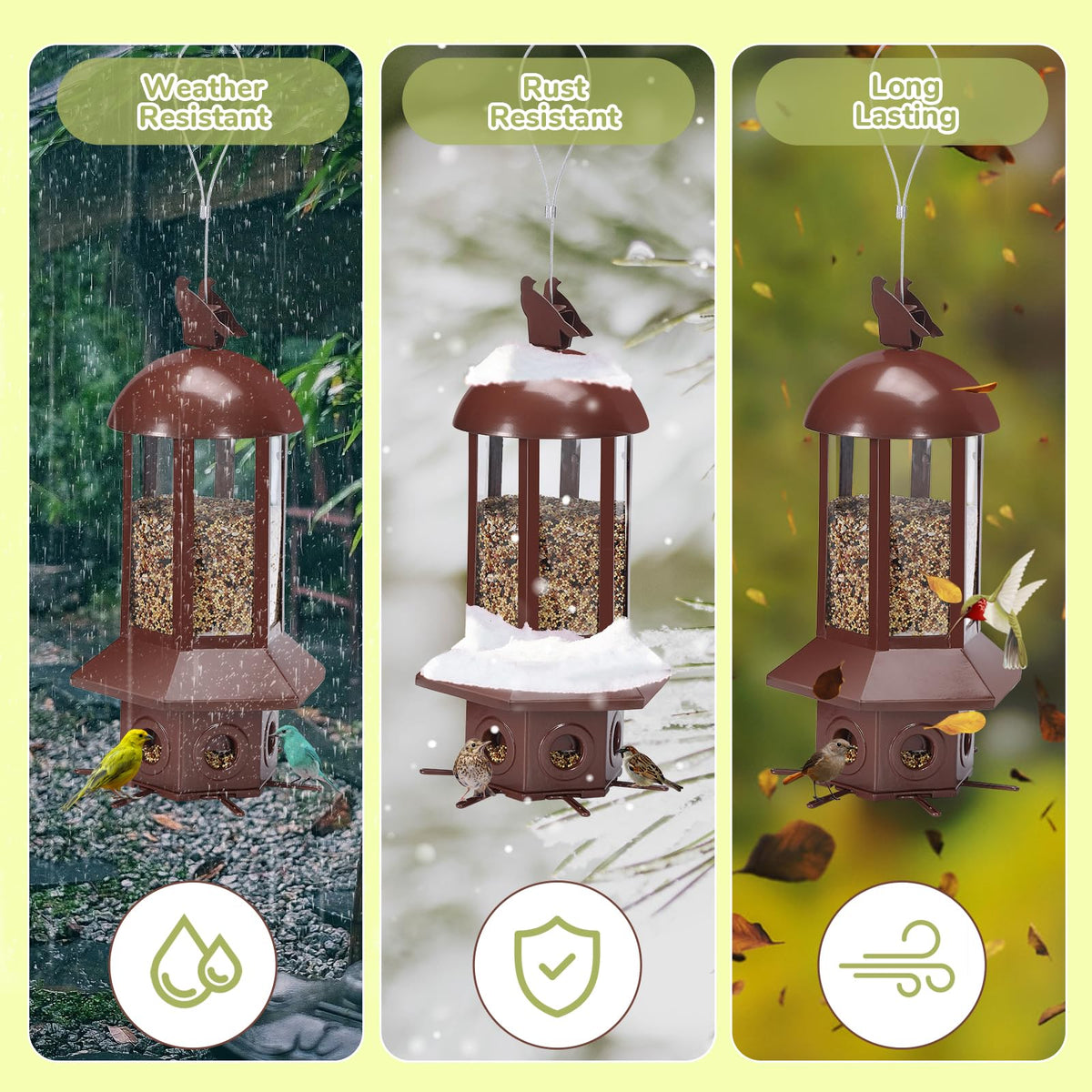 Sorflife metal construction resists weather and rust for durability.