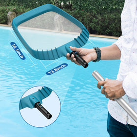 SORSWEET pool net demonstrates simple debris removal from surface.