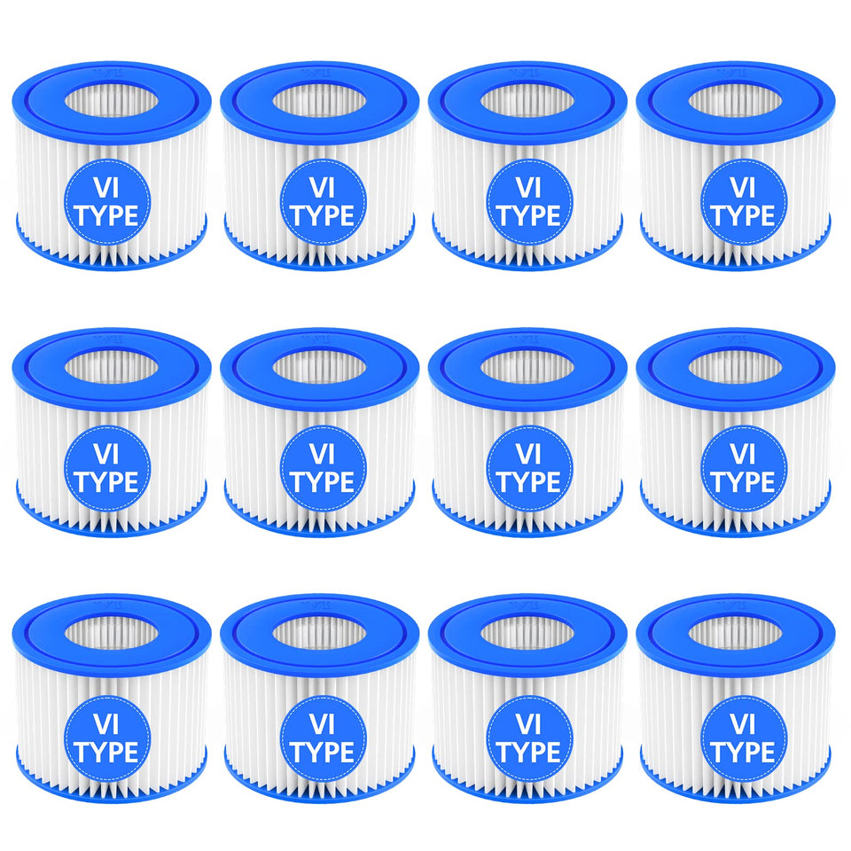 SORSWEET Type VI hot tub filter 12-pack enables quick replacements for clear water