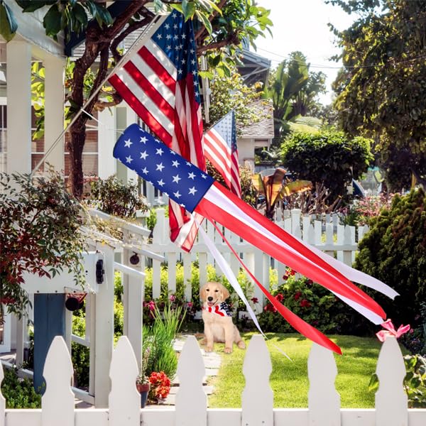 SOTOPOO vibrant red white blue windsock boosts curb appeal