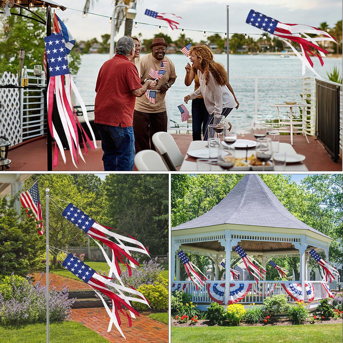 SOTOPOO patriotic windsock ideal for Memorial Day and Fourth of July