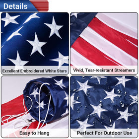 SOTOPOO embroidered flag windsock adds premium garden decor detail
