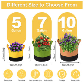 SouilGoal 350g felt grow bags offer durability and breathability.