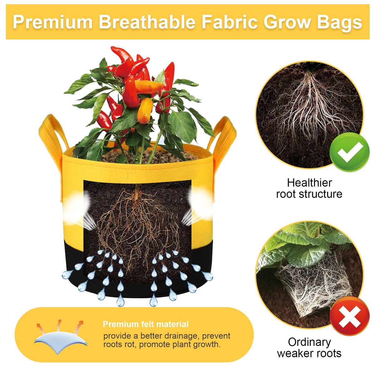 SouilGoal grow bags optimize space for compact container gardening.