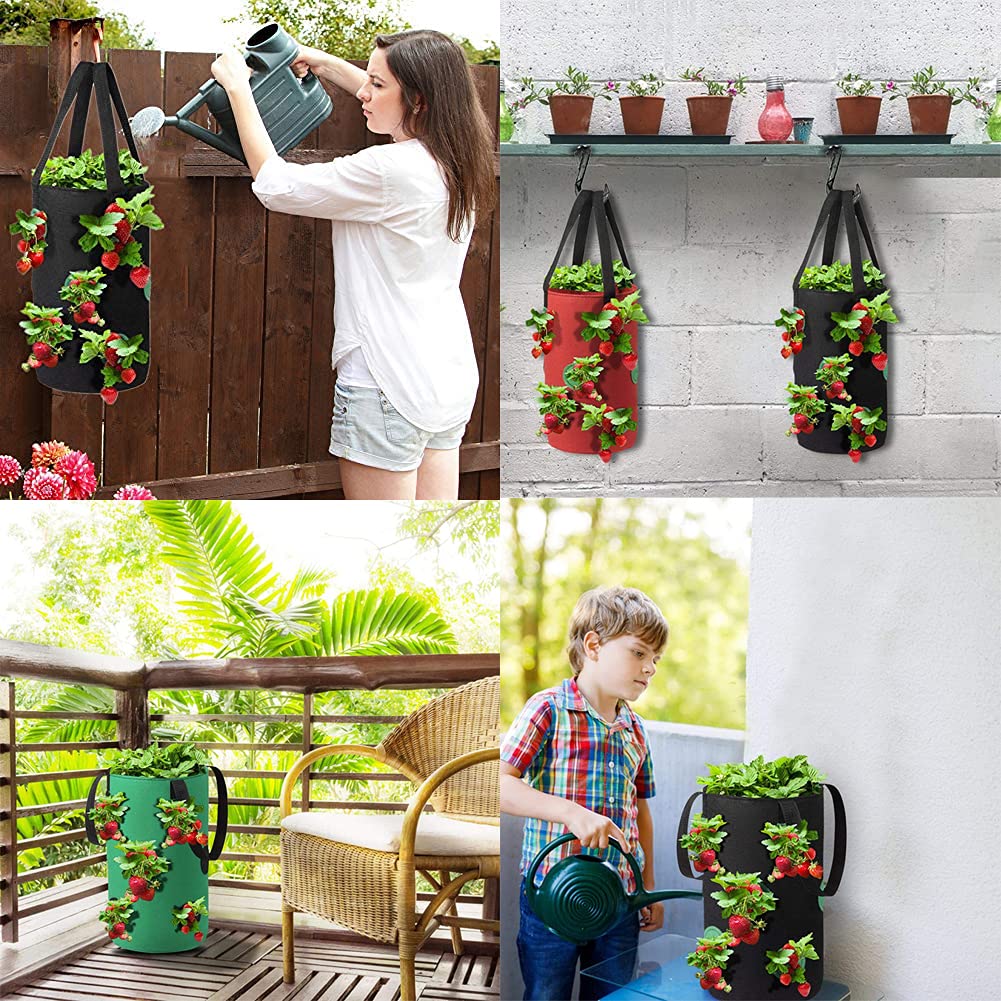 SouilGoal Upside Down Tomato Planter black, durable hanging garden for balconies.