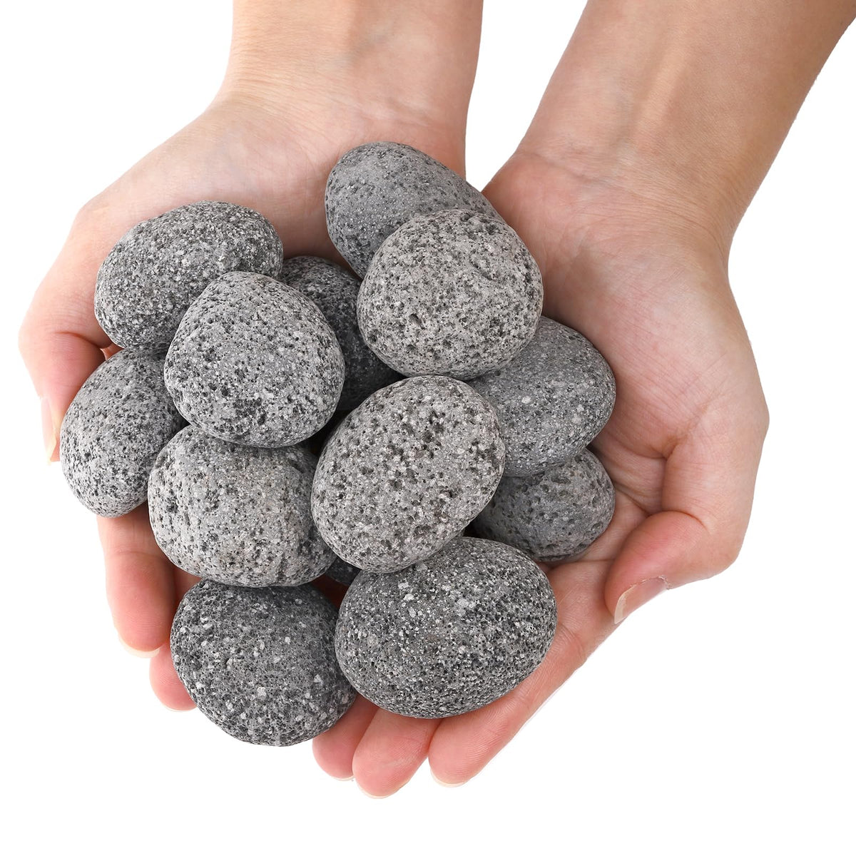 SOUJOY natural lava stones for firepit with authentic volcanic look.
