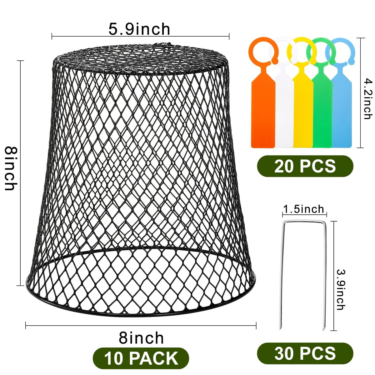 SOUJOY garden cloche with 30 stakes secures outdoor plants against nibbling animals.