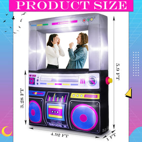 Soulchen inflatable boombox set up on lawn with stakes, ideal outdoor decor