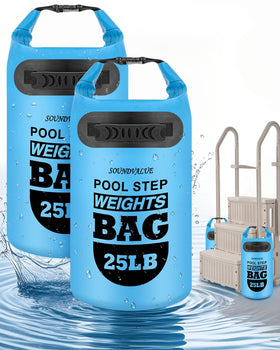 Soundvalue 25lb pool ladder weights secure above-ground ladders for safer entry