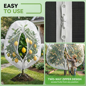SoundValue garden netting with drawstring base for secure plant protection.
