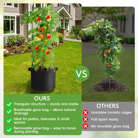 SoundValue heavy-duty tomato cage stands strong against wind while keeping plants upright.