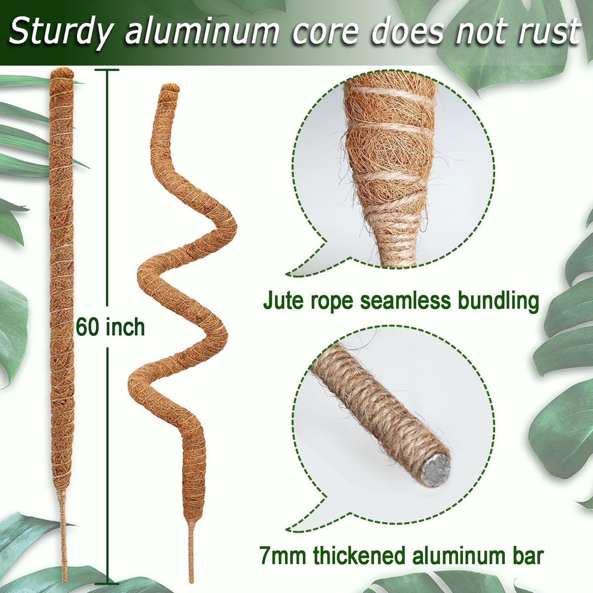 Soupiar two-pack moss poles offer durable, reusable plant trellis for long-term growth.