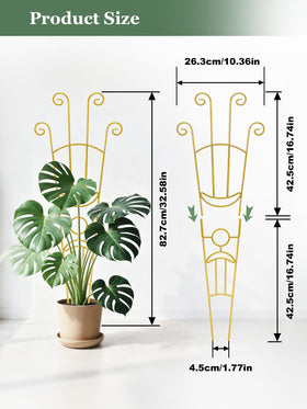 Sousac rustproof metal trellis with weighted base anchors securely in soil.