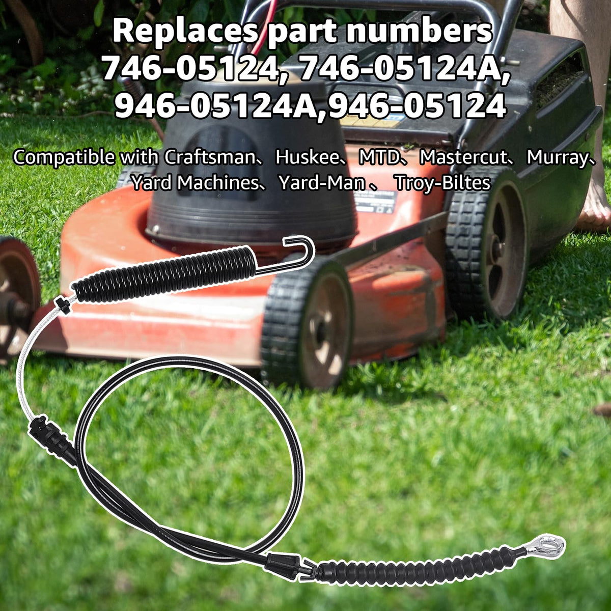 Sousery wide compatibility deck cable supports Craftsman MTD Huskee and more.