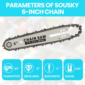 SOUSKY 043-gauge-37-links: robust, long-lasting replacement chain for continued cutting
