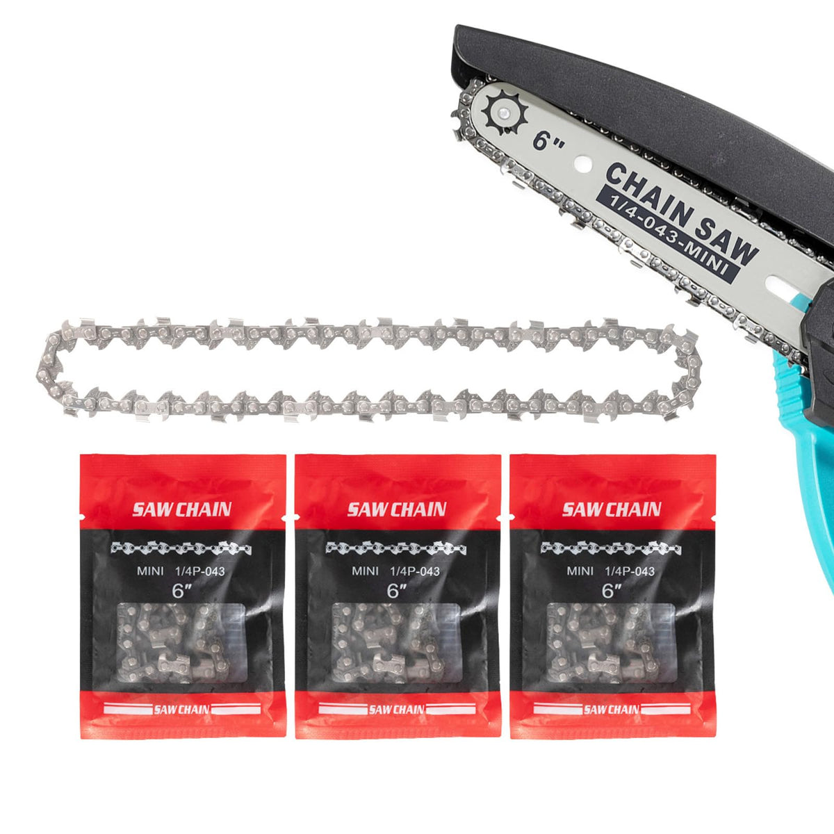 SOUSKY 6in chain-1-4in-lp-pitch: compatible for fast, clean pruning with cordless mini saws