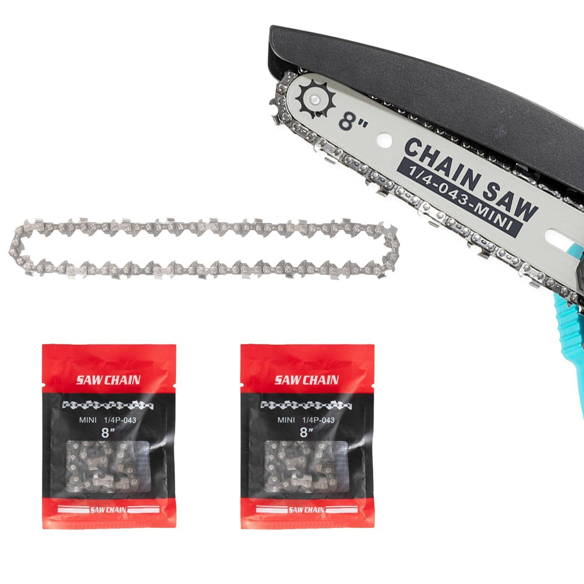 SOUSKY 8in chain three-pack packaging for convenient long-term replacement.