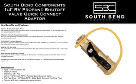 South Bend Components outdoor cooking connection for grills and heaters.