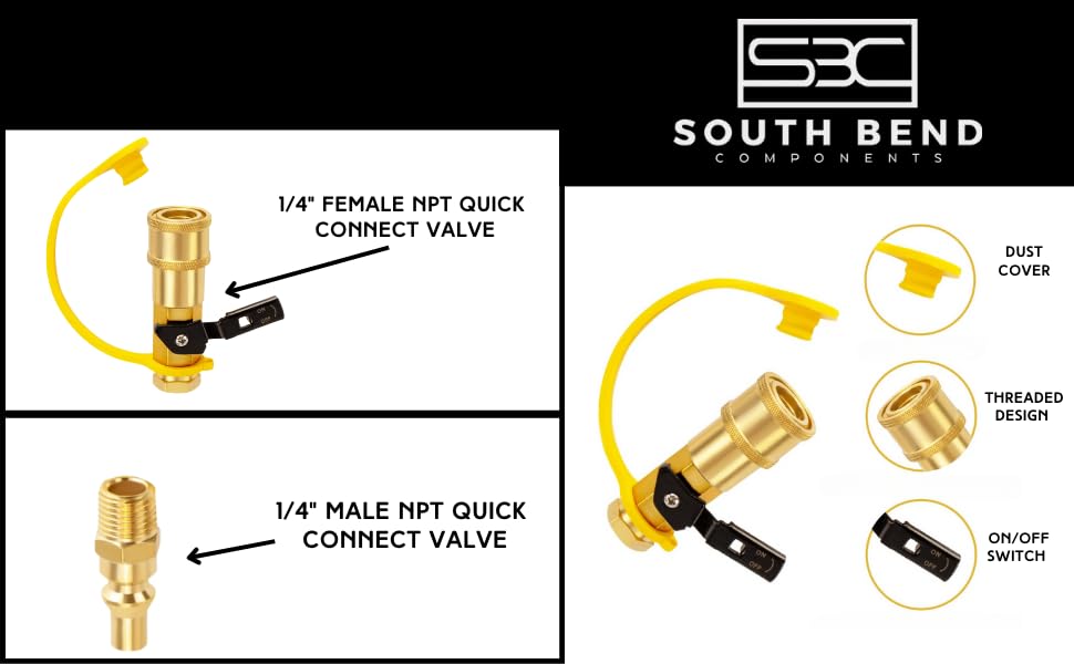 South Bend Components brass valve for versatile RV and outdoor use.