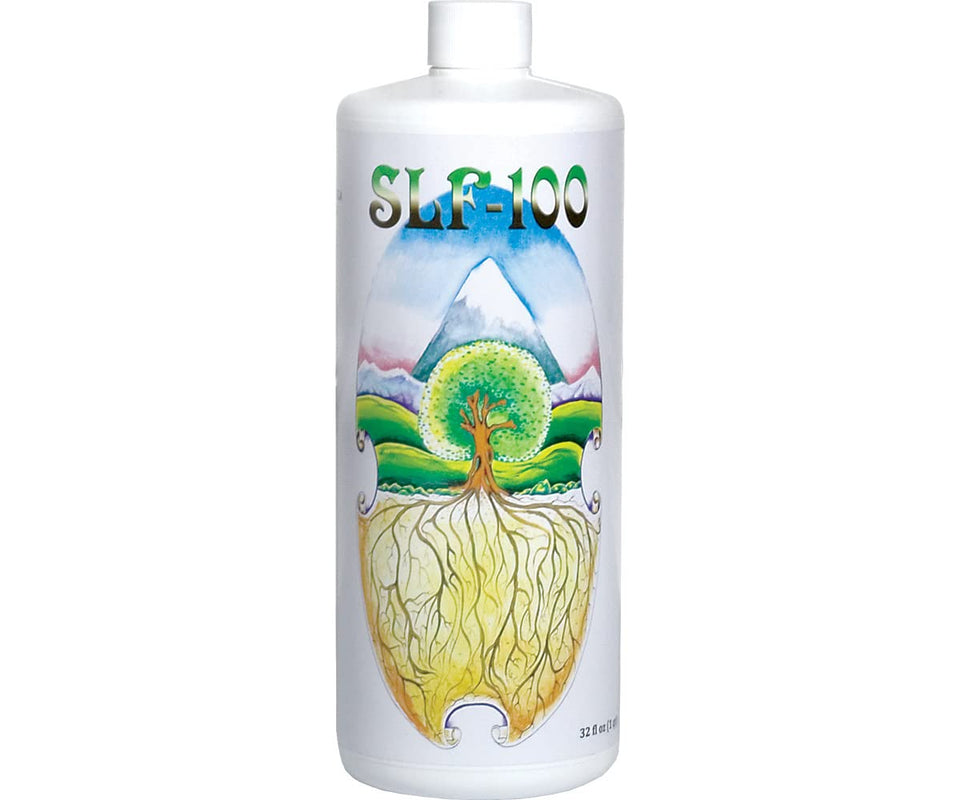 South Cascade Organics SLF-100 bottle for hydroponics, enzymatic cleaner reducing salt buildup and residue.