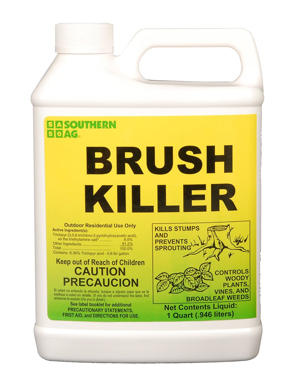 Southern Ag 01113 brush weed killer bottle controls vines in non-crop areas.