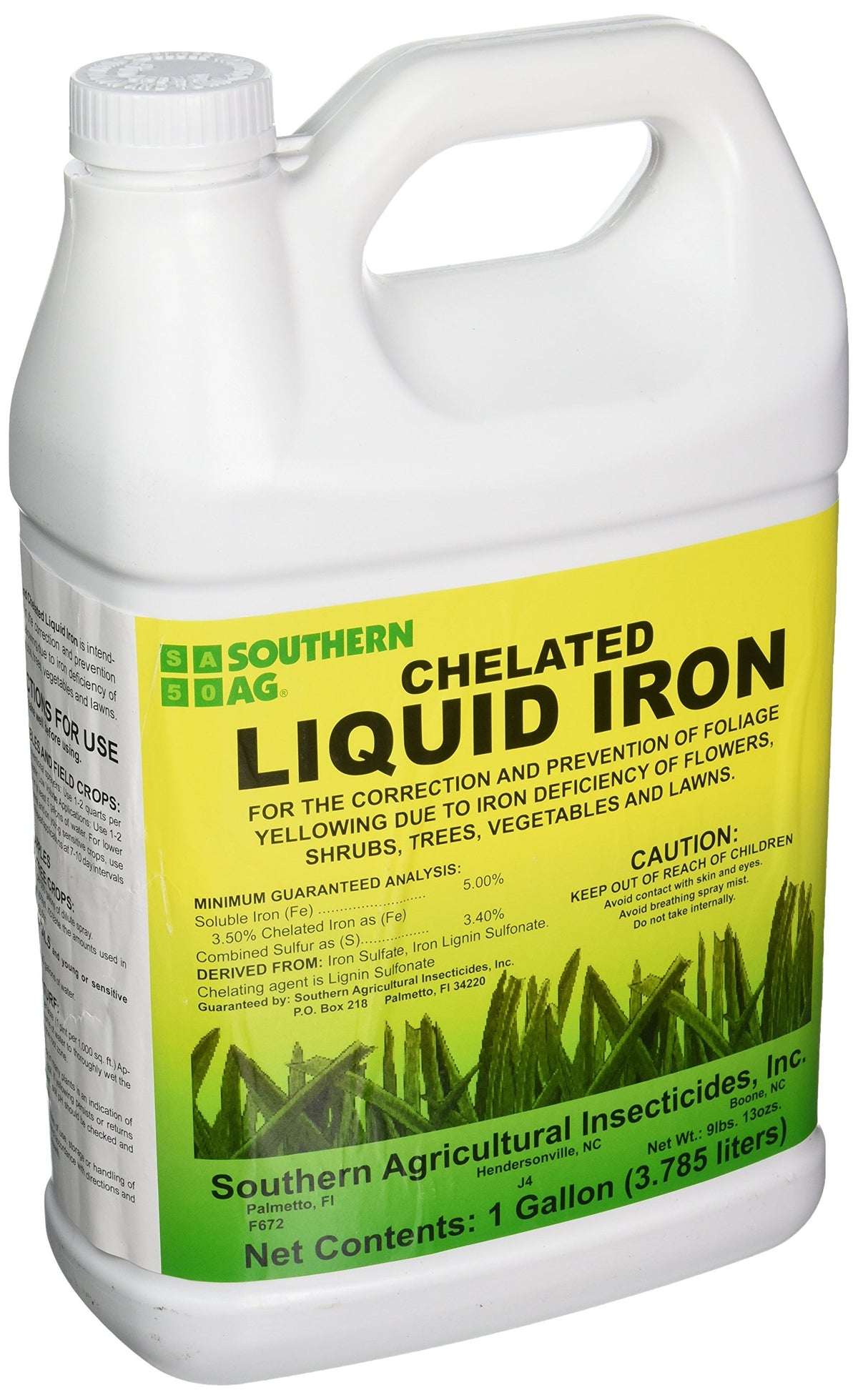 Southern Ag Chelated Liquid Iron pour enables quick iron boost for vibrant leaves.
