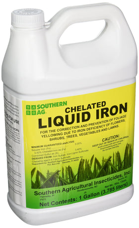 Southern Ag Chelated Liquid Iron pour enables quick iron boost for vibrant leaves.