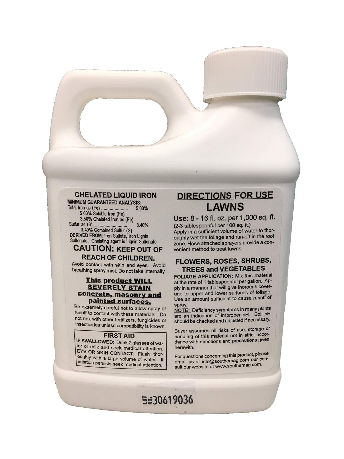 Applying Southern Ag Chelated Liquid Iron to lawn for deeper greens