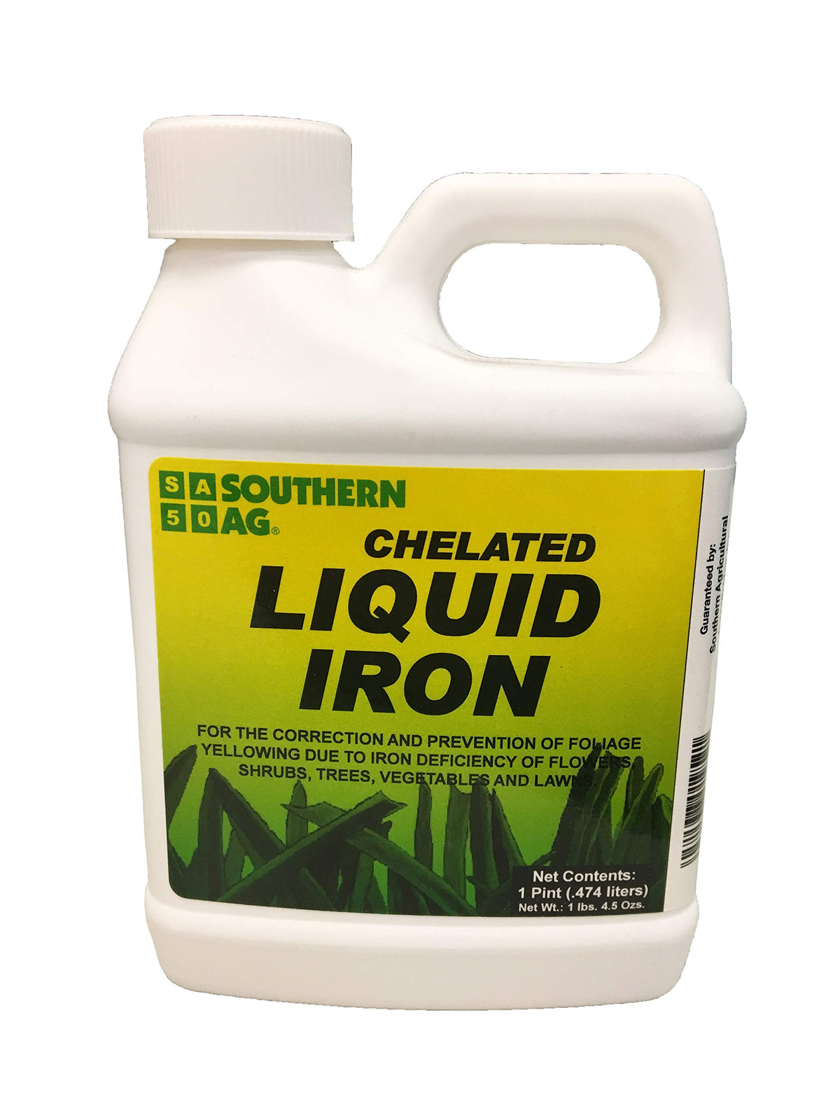 Southern Ag Chelated Liquid Iron bottle boosts plant color and health