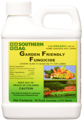 Southern Ag Garden Friendly Biological Fungicide bottle for home garden use.