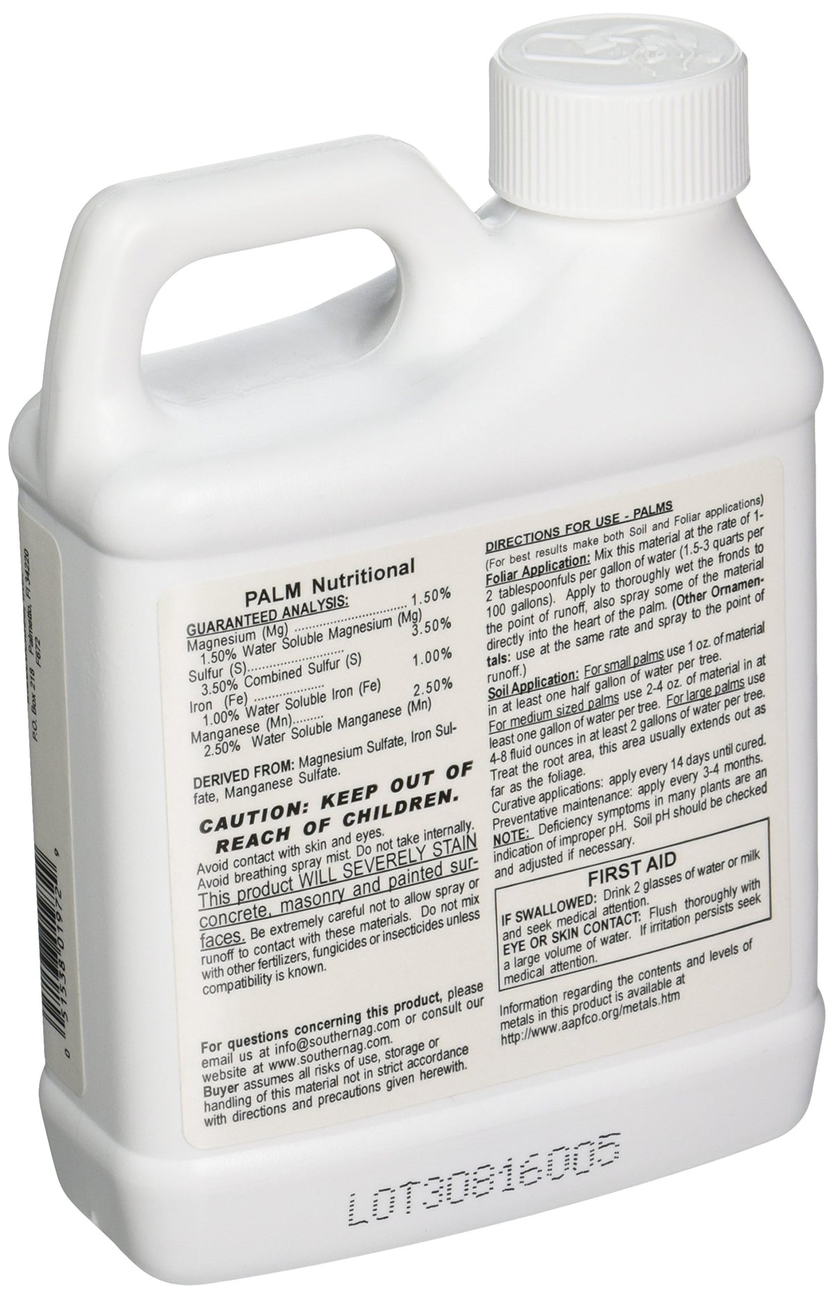 Southern Ag Palm Nutritional Spray heart application nourishes inner fronds.