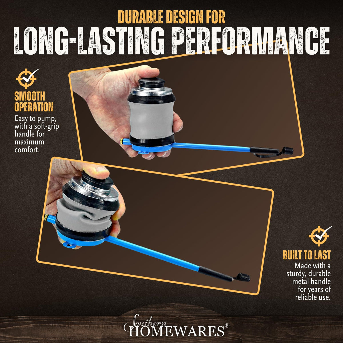 Southern Homewares powder duster metal handle provides durable support during use.