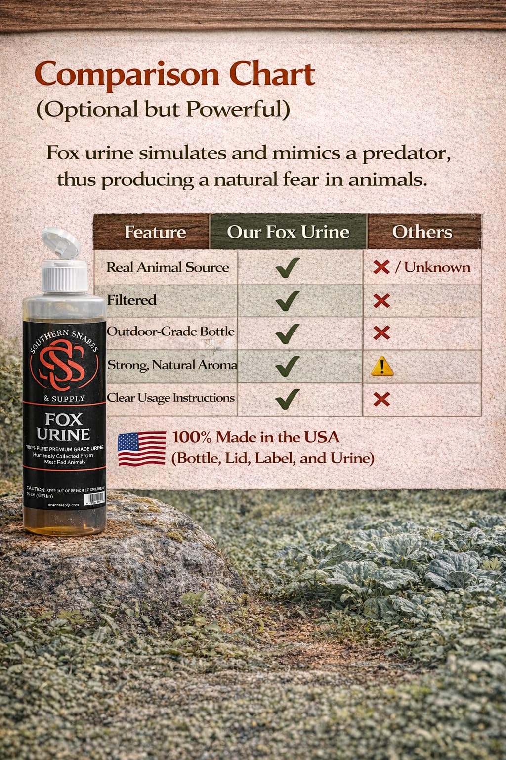 Southern Snares Fox Urine trapping setup as scent lure.