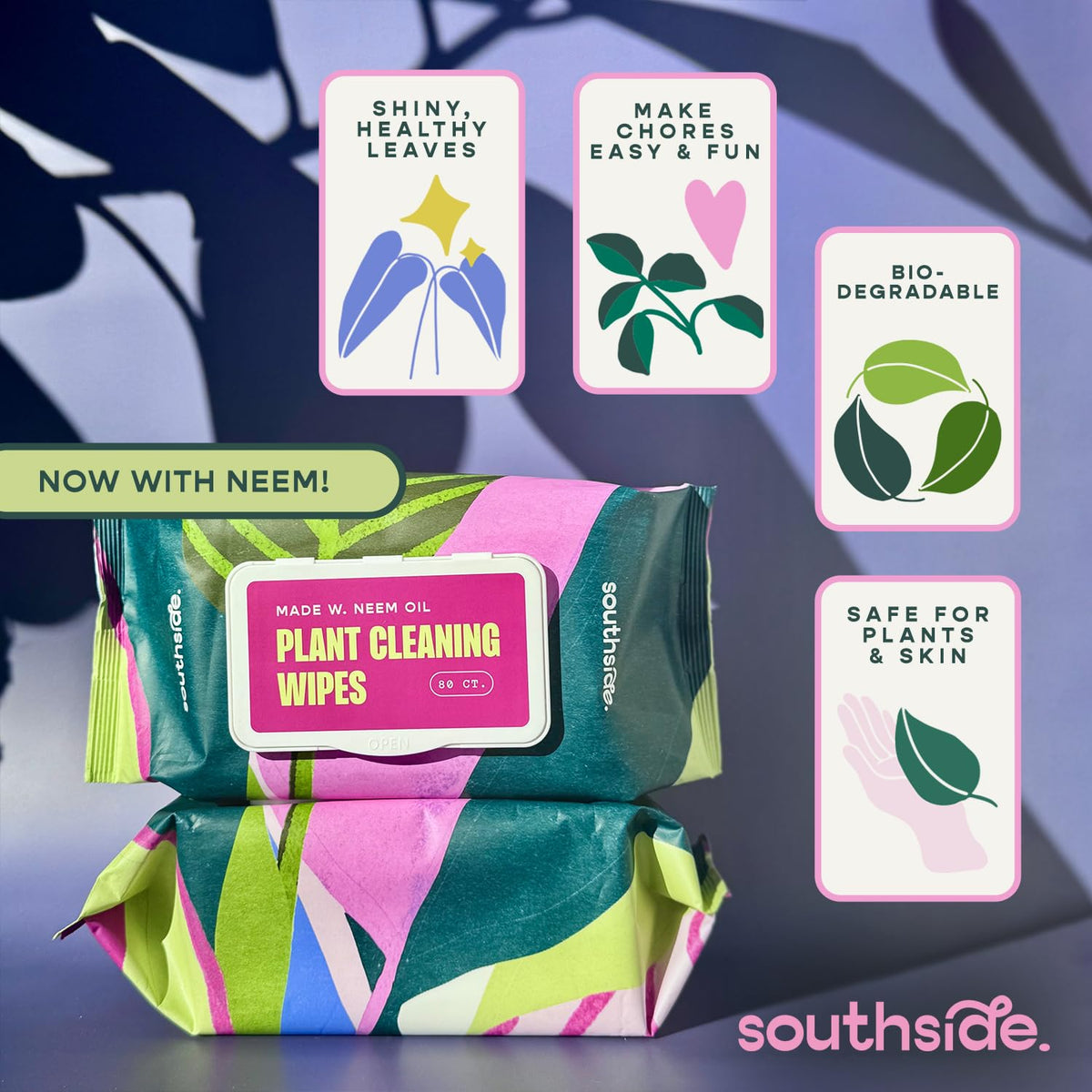 Southside Plants Plant Cleaning Wipes unscented formula safe for leaves and hands