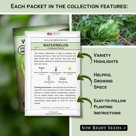 Sow Right Seeds Allsweet watermelon packet highlighting heirloom flavor for sunny gardens.