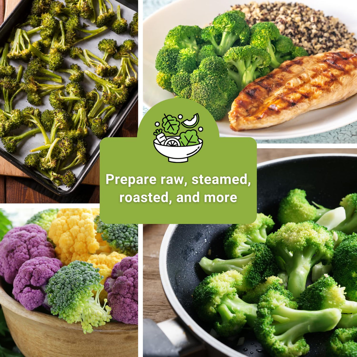 Sow Right Seeds broccoli garden ideas packet showing space efficient planting for small plots.