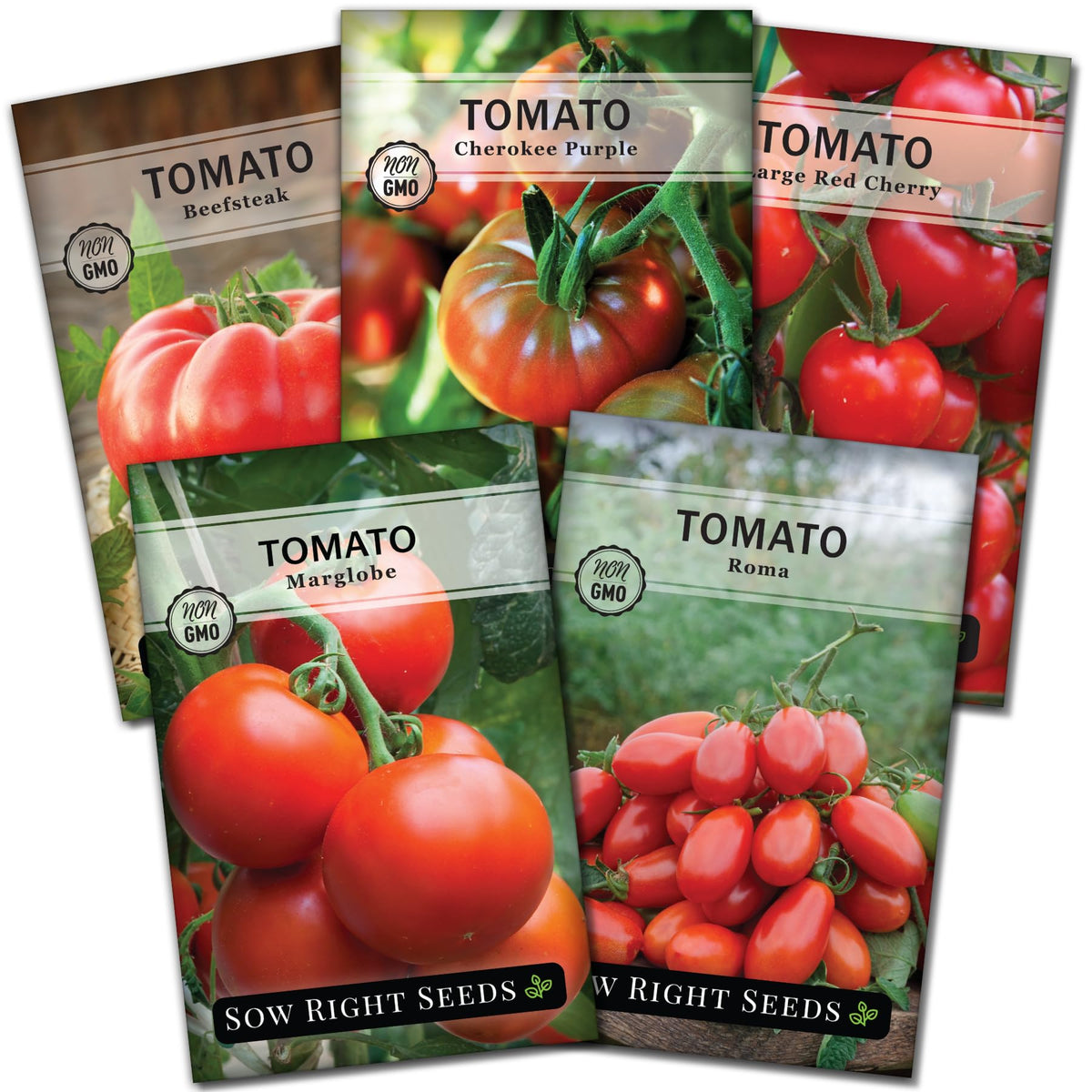 Sow Right Seeds Cherokee Purple packet showing heirloom tomato variety for flavorful harvest.