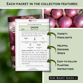 Sow Right Seeds Crystal White Wax onion packet for flavorful fresh meals