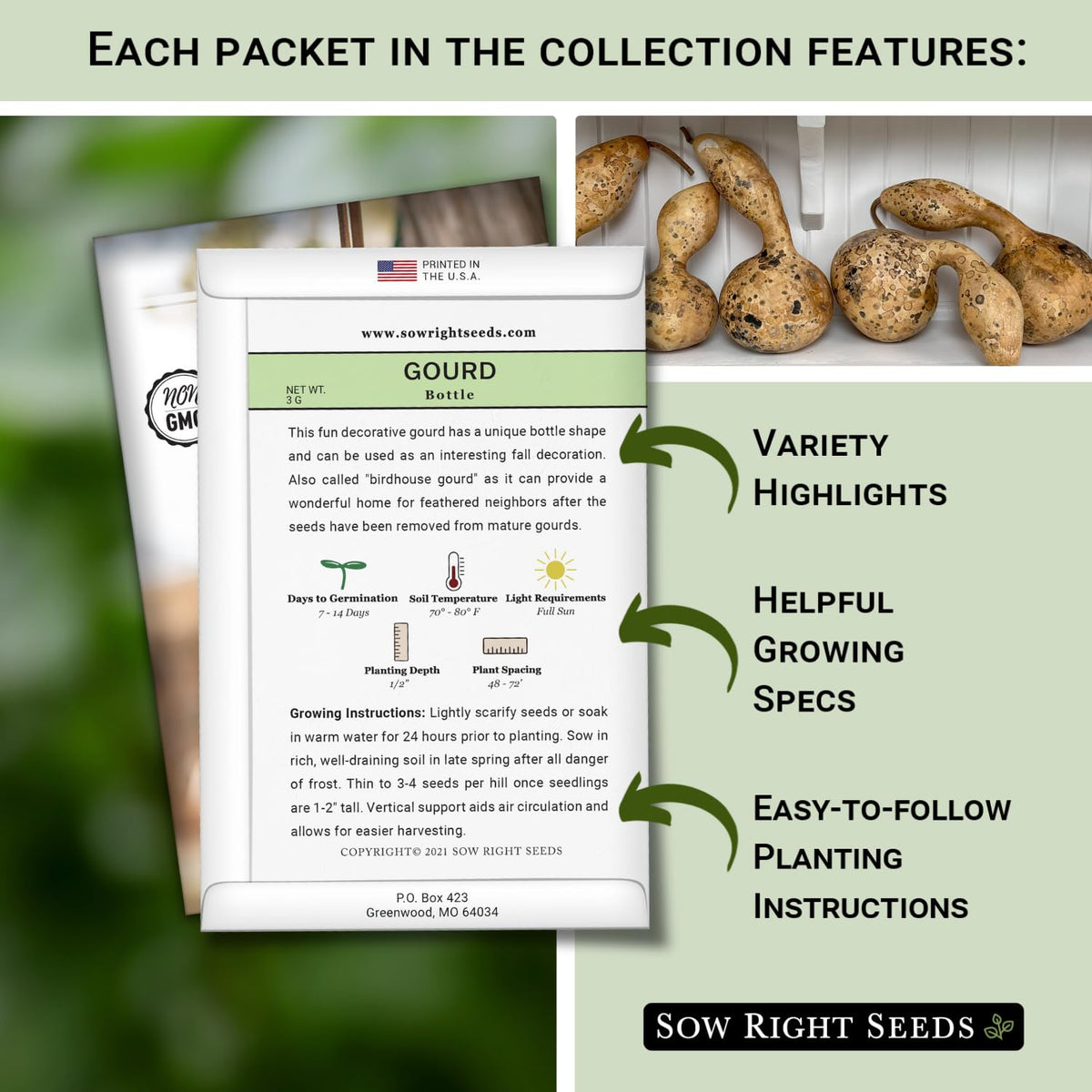 Sow Right Seeds luffa gourds packet perfect for sponges and garden crafts