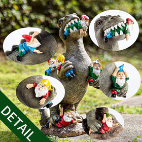 SOWSUN dinosaur gnome statue gift-ready packaging for gifting.